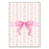 Pink Bow Floral Roses Seating Chart Table Number Kaart (Achterkant)