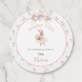 Pink Bow & Floral Some Bunny is One 1st Birthday Bedankjes Labels (Achterkant)