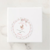 Pink Bow & Floral Some Bunny is One 1st Birthday Bedankjes Labels (In situ)