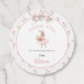 Pink Bow & Floral Some Bunny is One 1st Birthday Bedankjes Labels (Voorkant)