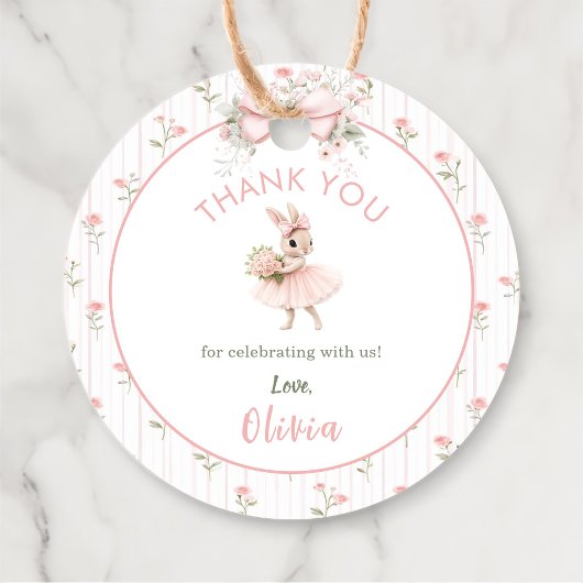 Pink Bow & Floral Some Bunny is One 1st Birthday Bedankjes Labels
