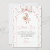 Pink Bow & Floral Some Bunny is One 1st Birthday Bedankkaart (Voorkant)