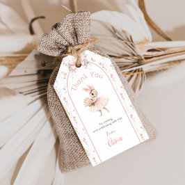 Pink Bow & Floral Some Bunny is One 1st Birthday Cadeaulabel