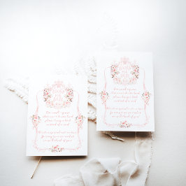 Pink Bow Floral Sweet Baby Meisje Douche Boeken Informatiekaartje