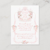 Pink Bow Floral Sweet Baby Meisje Douche Boeken Informatiekaartje (Voorkant)