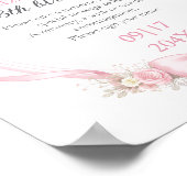 Pink Bow Floral Time Capsule Sign 1st Birthday Poster (Hoek)