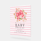 Pink Bow Floral waterverf baby shower Acryl Bord (Hoek)