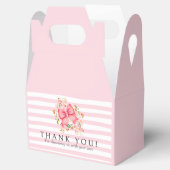 Pink Bow Floral waterverf baby shower Bedankdoosjes (Geopend)