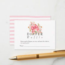 Pink Bow Floral waterverf baby shower