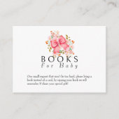 Pink Bow Floral waterverf baby shower Informatiekaartje (Voorkant)