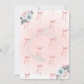 Pink Bow Floral Waterverf Baby shower Kaart (Achterkant)