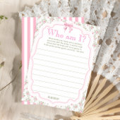 Pink Bow Floral Wie ben ik Vrijgezellenfeest Game 