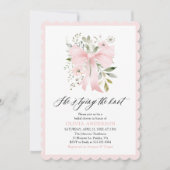 Pink Bow Floral Ze is het knopen van de knoop Vrij Kaart (Voorkant)