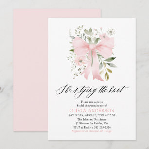Pink Bow Floral Ze is het knopen van de knoop Vrij Kaart
