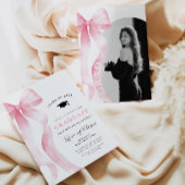 Pink Bow foto 2025 Afstuderen Uitnodiging