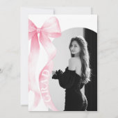 Pink Bow foto 2025 Afstuderen Uitnodiging (Achterkant)