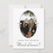Pink Bow Foto Wil Je Mijn Maid Van Eer Zijn? (Voorkant)