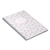 Pink bow Frilly Coquette Personalized Composition Notitieboek (Rechterzijde)