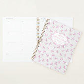 Pink bow Frilly Coquette personalized yearly Planner (Display)