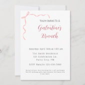 Pink Bow Galentine's Brunch Uitnodiging (Voorkant)