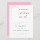 Pink Bow Galentine's Brunch Uitnodiging (Voorkant / Achterkant)