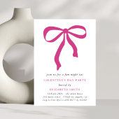 Pink Bow Galentines Day Party Kaart