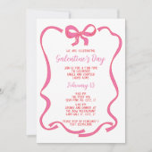 Pink Bow Galentine's Day Valentijnsdag Kaart (Voorkant)