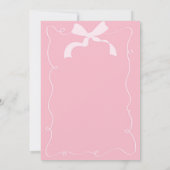 Pink Bow geïllustreerd meisje Baby shower uitnodig Kaart (Achterkant)