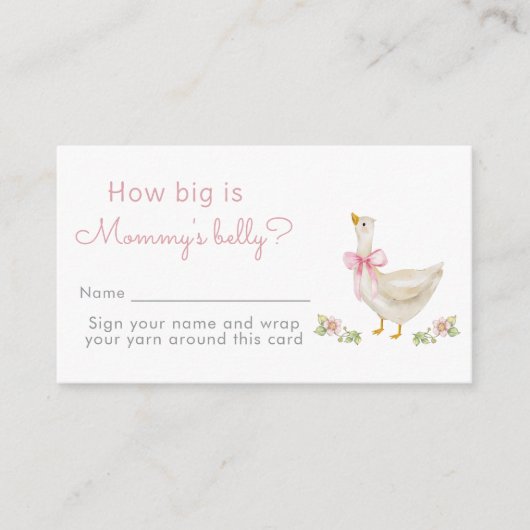Pink Bow Gekke gans Hoe groot is de buik Informatiekaartje (Voorkant)