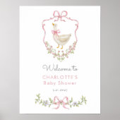 Pink Bow Gekke Goose Baby Meisje Douche Welkom Poster (Voorkant)