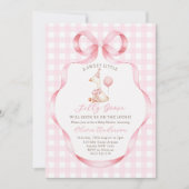 Pink Bow Gekke Goose Girl Baby shower Uitnodiging (Voorkant)