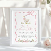 Pink Bow Gekke Goose Hoe groot is mommys buik Poster