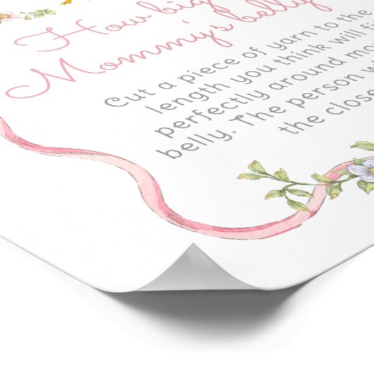 Pink Bow Gekke Goose Hoe groot is mommys buik Poster (Hoek)