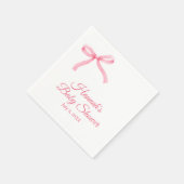 Pink Bow gepersonaliseerd script Baby shower serve Servet (Hoek)