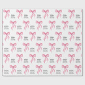 Pink Bow gepersonaliseerd Vrijgezellenfeest Cadeaupapier (Vlak)