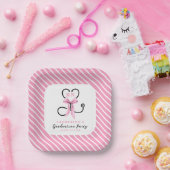 Pink Bow geregistreerd verpleegkundige Afstuderen Papieren Bordje (Feest)