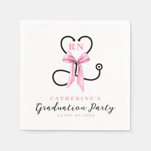 Pink Bow geregistreerd verpleegkundige Afstuderen Servet