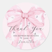 Pink Bow Ghost Halloween Party Sticker (Voorkant)