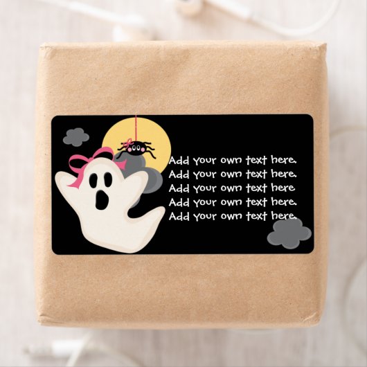 Pink Bow Ghost Spin Labels (Insitu)