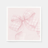 Pink Bow Gingham-Baby shower Servet (Voorkant)