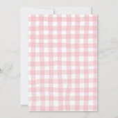 Pink Bow Gingham  Babyq baby shower invitation Kaart (Achterkant)