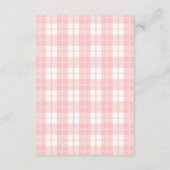 Pink Bow Gingham Franse Teddy Diapper Raffle Informatiekaartje (Achterkant)