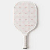 Pink Bow Gingham gepersonaliseerde naam Pickleball Paddle (Achterkant)