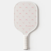 Pink Bow Gingham gepersonaliseerde naam Pickleball Paddle (Voorkant)
