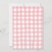 Pink Bow Gingham Strawberry Baby Shower Kaart (Achterkant)