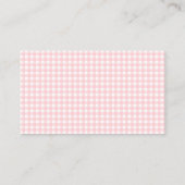 Pink Bow Gingham Sweet Baby Girl Douche Dank u Informatiekaartje (Achterkant)