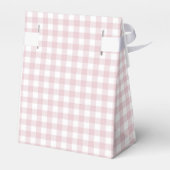 Pink Bow Gingham Teddy Bear Baby shower Bedankdoosjes (Achterkant)