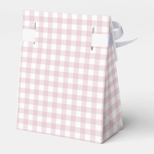 Pink Bow Gingham Teddy Bear Baby shower Bedankdoosjes (Achterkant)
