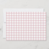 Pink Bow Gingham Teddy Bear Baby shower Foto Kaart (Achterkant)