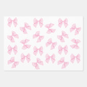 Pink Bow & Gingham Watercolor Wrapping Paper Set (Voorkant 3)
